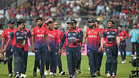Nepal Seal Asia Cup 2027 Berth After Beating UAE In ACC Premier Cup Final | Photo: AP/Rafiq Maqbool : The Nepal cricket team walks back to the pavilion after defeating Scotland during the T20 World Cup cricket match in Mumbai.