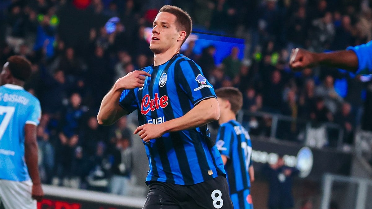 Mario Pasalic scores an equalizer in the 86th minute of the match to level the score line to 1-1. - X/Atalanta