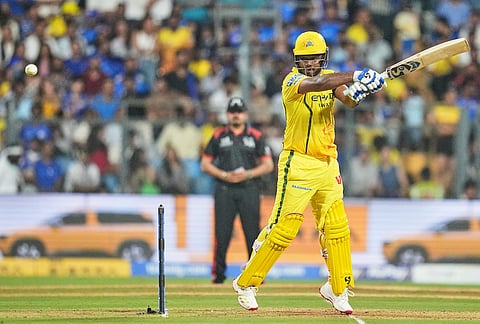 Chennai Super Kings' Sanju Samson plays a shot during the Indian Premier League cricket match between Mumbai Indians and Chennai Super Kings in Mumbai.