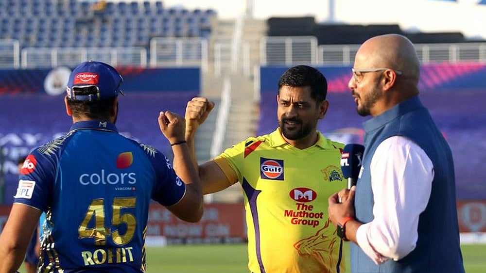 File Photo : Rohit Sharma and MS Dhoni during the 2020 IPL edition