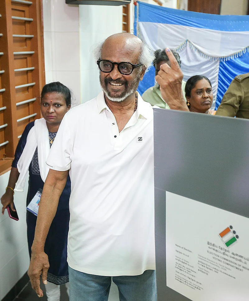 TN polls: Actor Rajinikanth casts vote