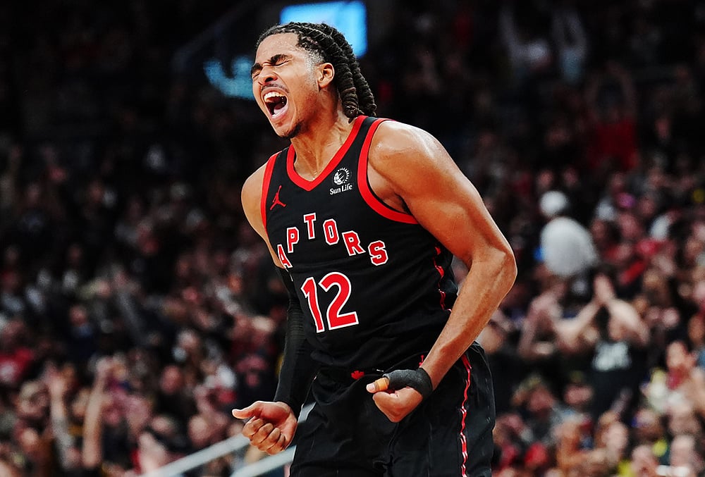 Raptors vs Cavaliers NBA 2026 Playoffs game 3 photo-Collin Murray-Boyles