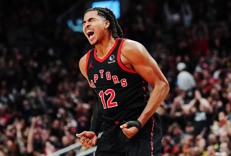 Raptors vs Cavaliers NBA 2026 Playoffs game 3 photo-Collin Murray-Boyles