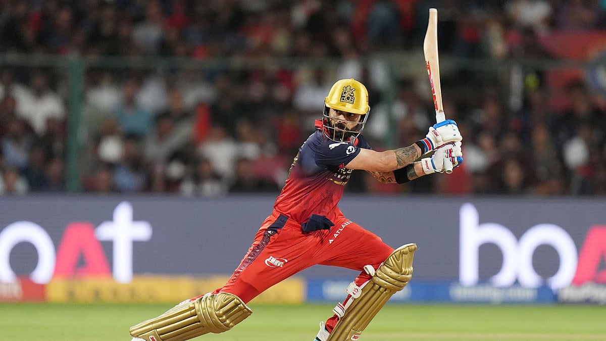 Virat Kohli in action during RCB vs GT IPL 2026 match at M Chinnaswamy Stadium in Bengaluru.  - IPL/X