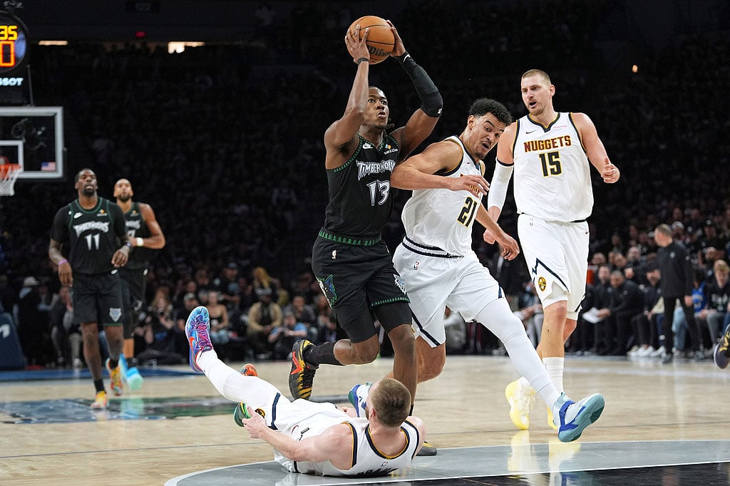 Timberwolves vs Nuggets NBA 2026 Playoffs game 3 photo-Anthony Edwards