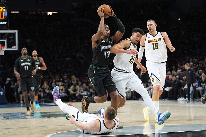 Timberwolves vs Nuggets NBA 2026 Playoffs game 3 photo-Anthony Edwards