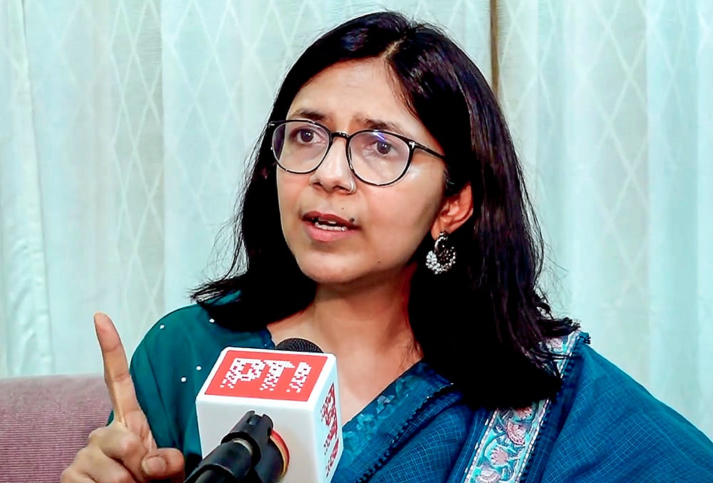 Rajya Sabha MP Swati Maliwal speaks during an interview with PTI, in New Delhi. Seven AAP Rajya Sabha MPs including Maliwal, Raghav Chadha, Ashok Mittal quit party on Friday to join BJP.  - | Photo: PTI