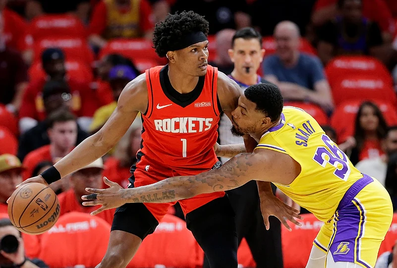 Lakers Vs Rockets NBA playoffs basketball series game 3 photos-Amen Thompson