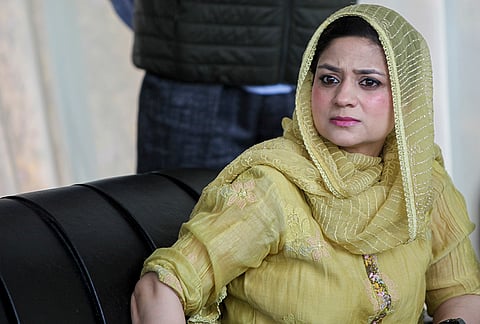 People’s Democratic Party (PDP) Chief Mehbooba Mufti's daughter Iltija Mufti during a workers' convention at Dak Bungalow, in Anantnag, Jammu and Kashmir.