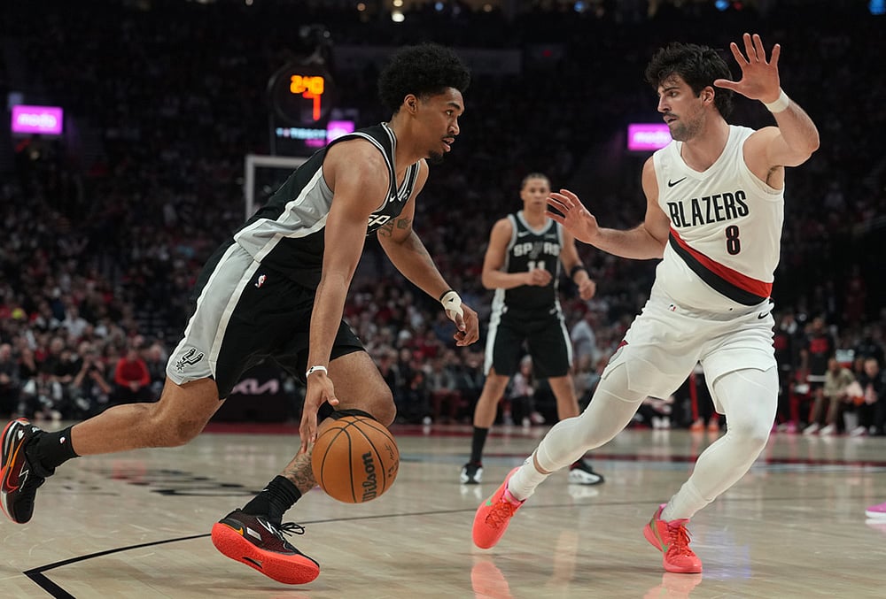 Portland Trail Blazers Vs San Antonio Spurs NBA Playoffs-Dylan Harper