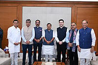 AAP Exodus Exposes Anti-Defection Contradiction MPs Raghav Chadha, Sandeep Pathak and Ashok Mittal with Nitin Nabin announced their exit from AAP and merger with the BJP
Source: Special Arrangement