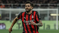 AC Milan footballers in action against Juventus in Serie A 2025-26 clash at San Siro. - acmilan/X
