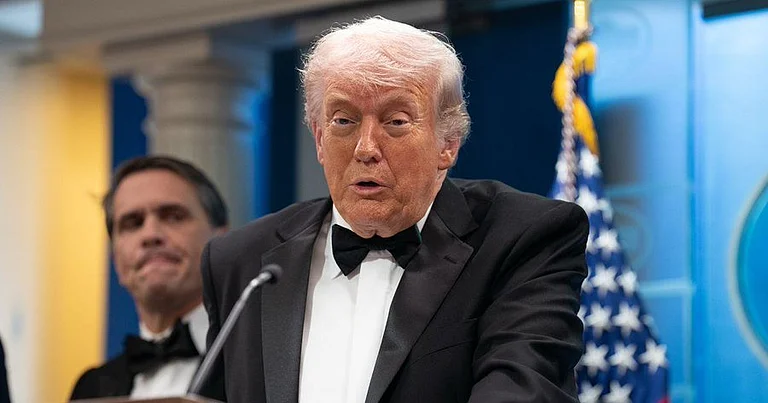 Donald Trump at the White House Press Conference - X