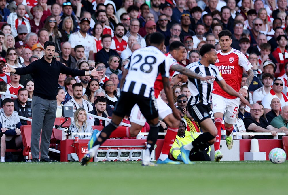 Arsenal Vs Newcastle United English Premier League soccer-Mikel Arteta