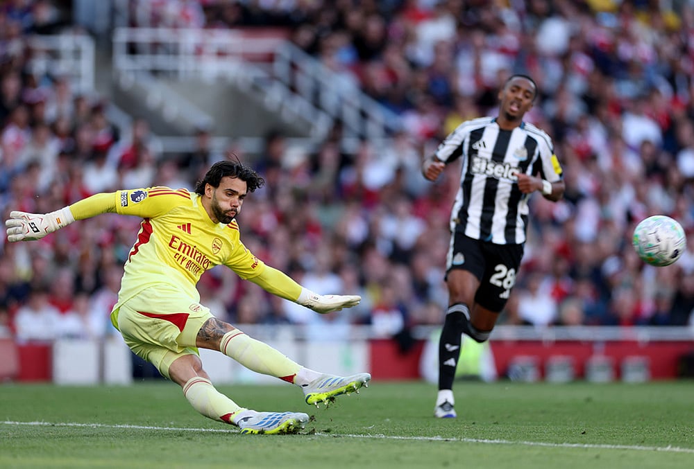 Arsenal Vs Newcastle United English Premier League soccer-David Raya