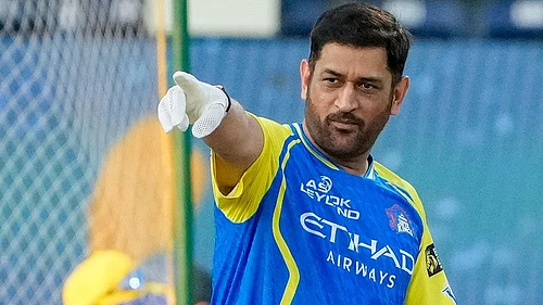 | Photo: PTI/R Senthilkumar : Cricketer MS Dhoni during the Chennai Super Kings’ ROAR 2026, pre-season fan event, at M. A. Chidambaram Stadium in Chennai.