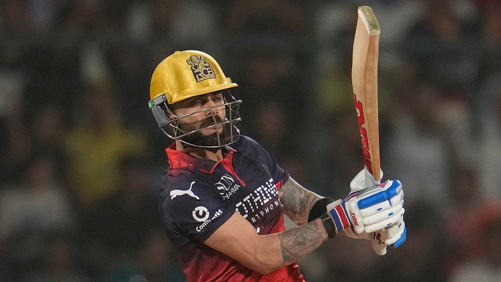 Virat Kohli plays a shot during the Indian Premier League match between Delhi Capitals and Royal Challengers Bengaluru in Delhi. - Photo: AP/Manish Swarup