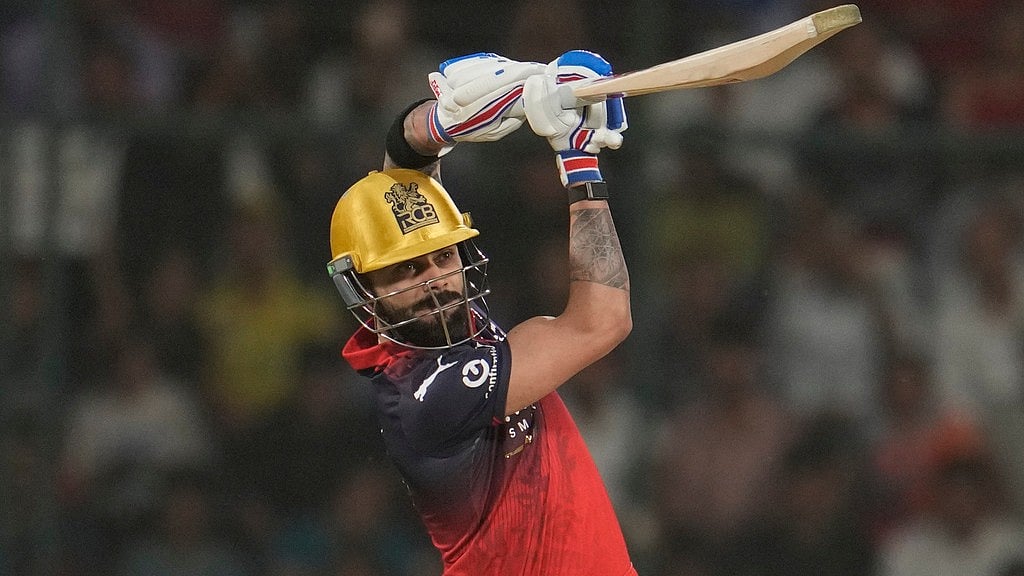 Virat Kohli plays a shot during the Indian Premier League match between Delhi Capitals and Royal Challengers Bengaluru in Delhi. - AP/Manish Swarup