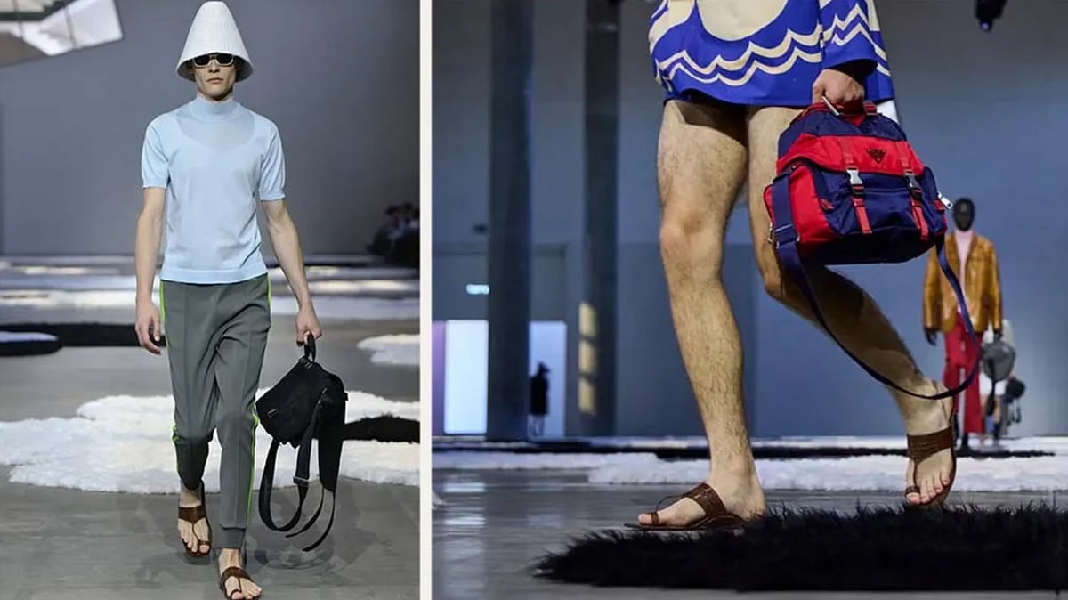 Prada featured "Kolhapuri-inspired" leather sandals, marketed as "Heritage Leather Sandals," on their runway, with prices reported between ₹1.16 lakh and ₹1.3 lakh