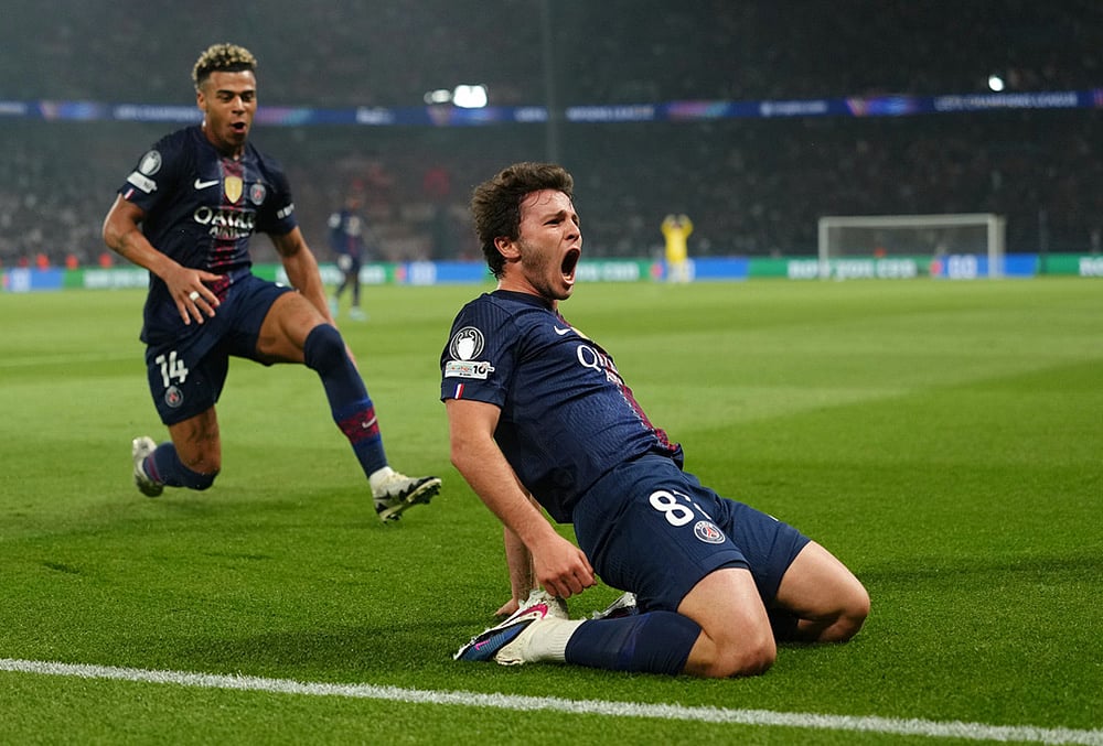 PSG vs Bayern Munich UCL 2025-26 Semi-Final 1st Leg-PSGs Joao Neves