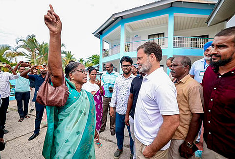LoP in the Lok Sabha Rahul Gandhi during a visit to Shree Singh Sabha Gurdwara, Campbell Bay, Andaman and Nicobar Islands. 