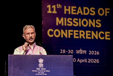 External Affairs Minister S Jaishankar addresses India’s High Commissioners, Ambassadors and senior MEA officials at the 11th Heads of Missions Conference, in New Delhi. 