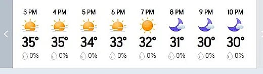 There is no prediction of rain in today's match between MI and SRH in Mumbai.