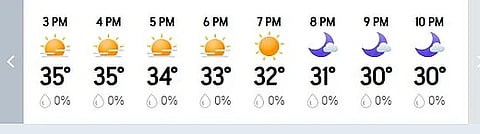 There is no prediction of rain in today's match between MI and SRH in Mumbai.