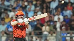 AP : Travis Head plays a shot during the Indian Premier League match between Mumbai Indians and SunRisers Hyderabad in Mumbai.