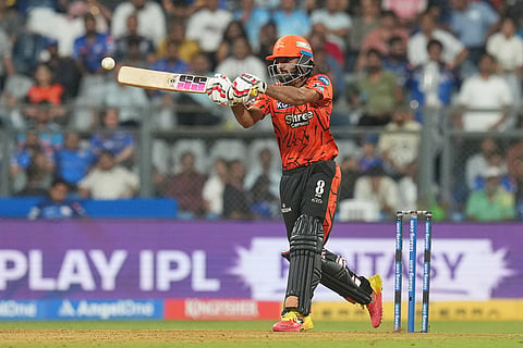 Sunrisers Hyderabad's Salil Arora plays a shot during the Indian Premier League cricket match between Mumbai Indians and Sunrisers Hyderabad in Mumbai, India.