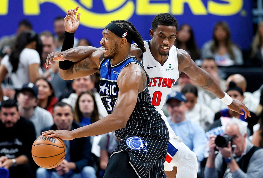 Detroit Pistons vs Orlando Magic NBA basketball playoffs game 5 pics-Wendell Carter Jr