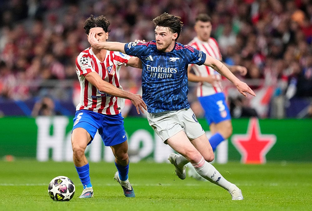 Atletico Madrid Vs Arsenal Champions League Semi-Final -Arsenals Declan Rice
