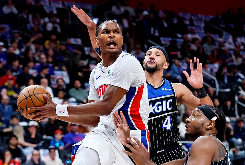 Detroit Pistons vs Orlando Magic NBA basketball playoffs game 5 pics-Ausar Thompson