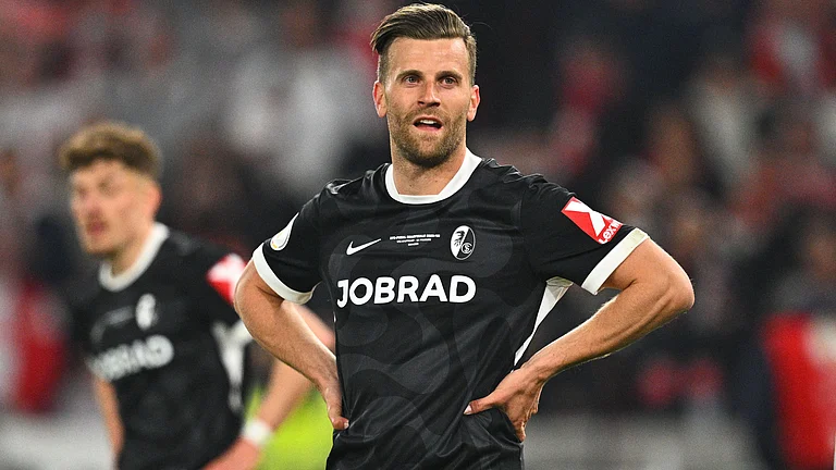 Freiburg's Lucas Hoeler in action on, Thursday, April 23, 2026, in Stuttgart, Germany. - | Photo: dpa/Tom Weller via AP