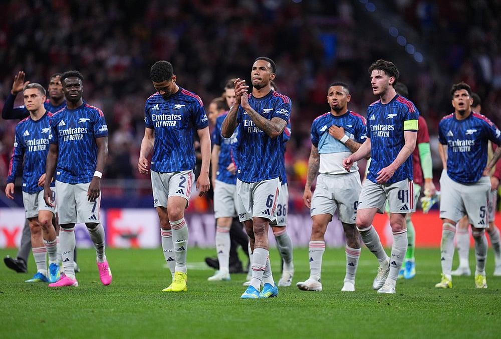 Atletico Madrid Vs Arsenal Champions League Semi-Final -Arsenals Gabriel