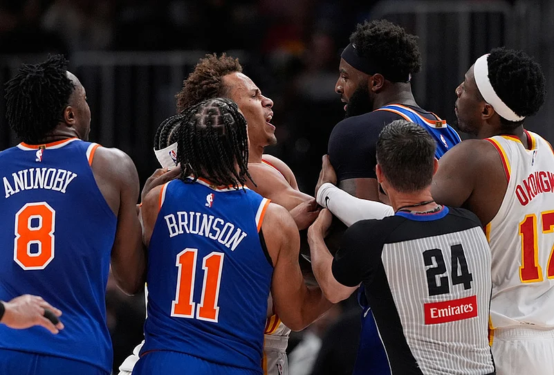 New York Knicks vs Atlanta Hawks NBA basketball playoffs series-Mitchell Robinson