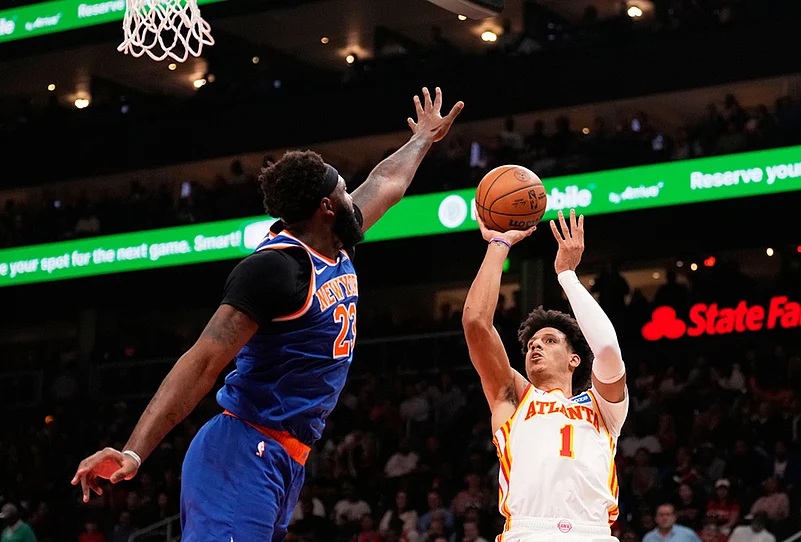 New York Knicks vs Atlanta Hawks NBA basketball playoffs series-Jalen Johnson