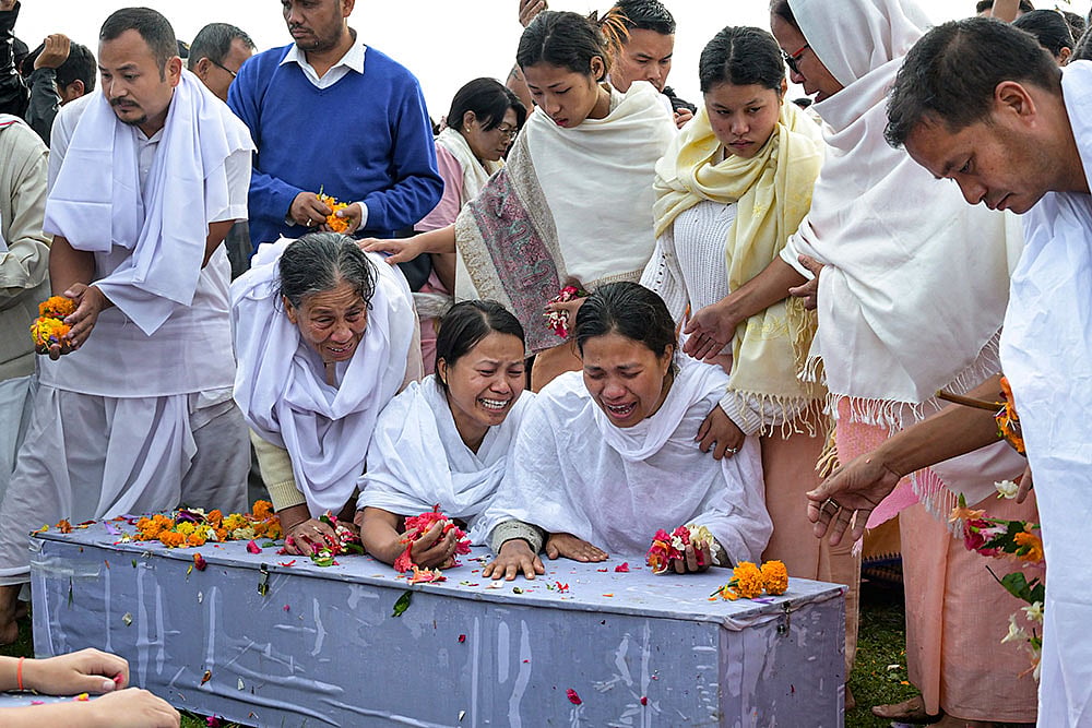 Manipur: Funeral of children killed in bomb attack