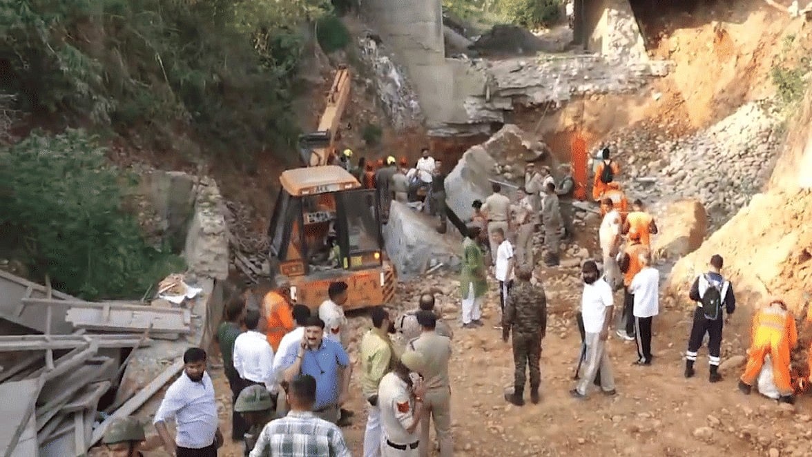 Jammu Bridge Collapse: 3 Dead, 2 Injured - PTI/ Video screengrab 