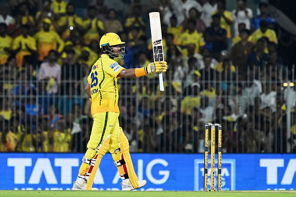 IPL Kartik Sharma celebrates his fifty runs