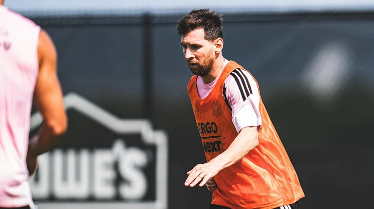 Lionel Messi in training for Inter Miami ahead of MLS 2026 clash against Orlando City at Nu Stadium in Florida. - InterMiamiCF/X