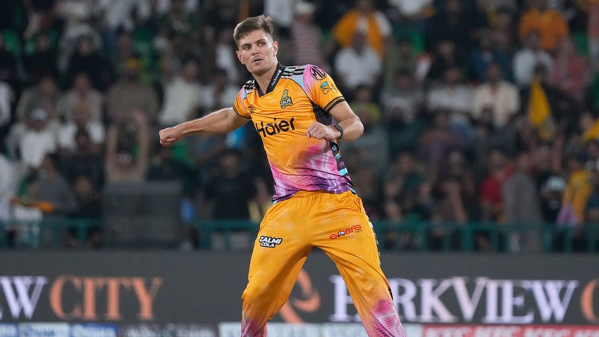 Peshawar Zalmi's Aaron Hardie reacts during the Pakistan Super League final cricket match between Peshawar Zalmi and Hyderabad Kingsmen. - AP/K.M. Chaudary