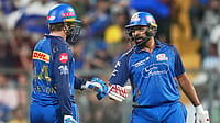 MI Vs LSG Highlights, IPL 2026: Rohit-Rickelton Blinders Take Mumbai To Their Highest Successful Run-Chase Photo: AP/Rafiq Maqbool : Ryan Rickelton, left, and Rohit Sharma bat during the Indian Premier League match between Mumbai Indians and Lucknow Super Giants in Mumbai.