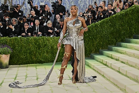 Serena Williams arrives at The Metropolitan Museum of Art's Costume Institute benefit gala celebrating the opening of the "Costume Art" exhibition on Monday, May 4, 2026, in New York.