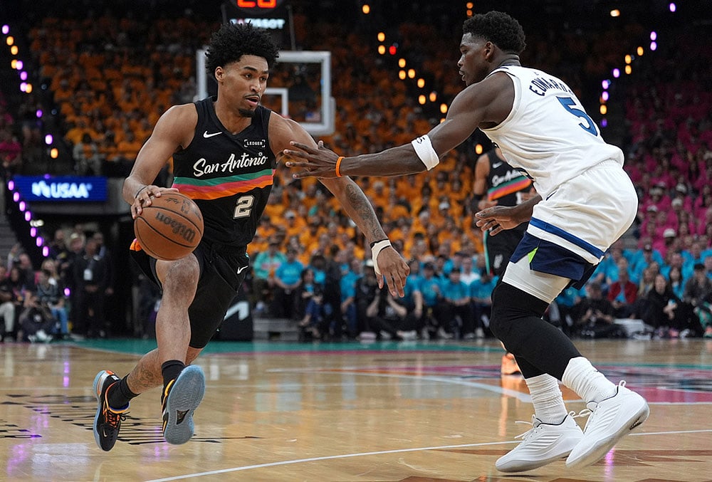 Spurs Vs Timberwolves 2026 NBA basketball playoffs-Dylan Harper