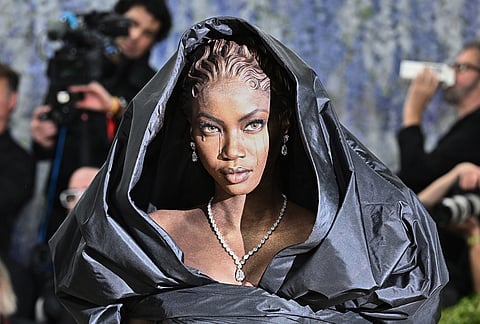 Anok Yai arrives at The Metropolitan Museum of Art's Costume Institute benefit gala celebrating the opening of the "Costume Art" exhibition in New York. 