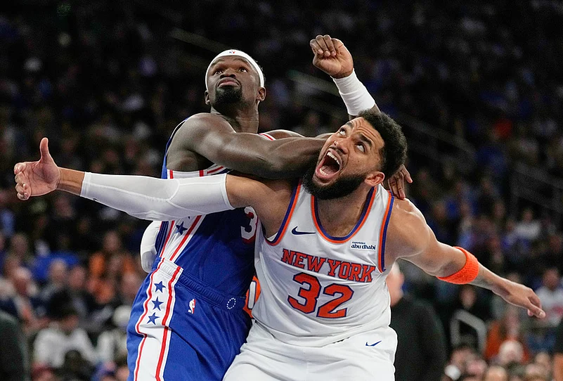 76ers vs Knicks 2026 NBA basketball playoffs-Adem Bona