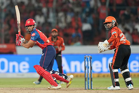 Punjab Kings' Suryansh Shedge plays a shot during the Indian Premier League cricket match between Sunrisers Hyderabad and Punjab Kings in Hyderabad, India.