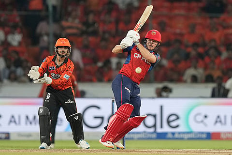 Punjab Kings' Cooper Connolly plays a shot during the Indian Premier League cricket match between Sunrisers Hyderabad and Punjab Kings in Hyderabad, India.