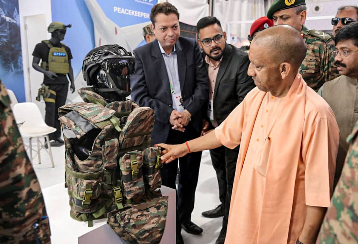 Prayagraj: Uttar Pradesh Chief Minister Yogi Adityanath visits a stall during the North Tech Symposium 2026, in Prayagraj, Wednesday, May 6, 2026.  - PTI